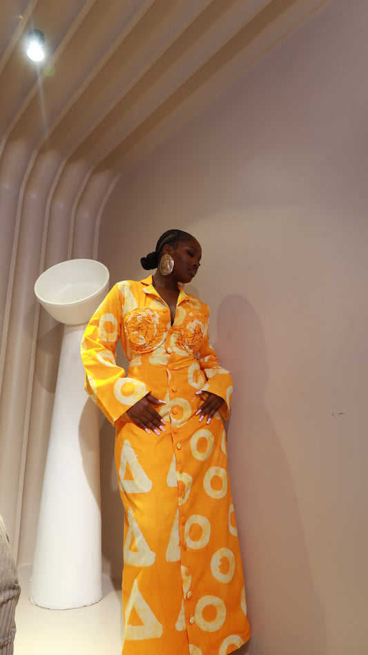 YOYIN SHIRT DRESS- YELLOW